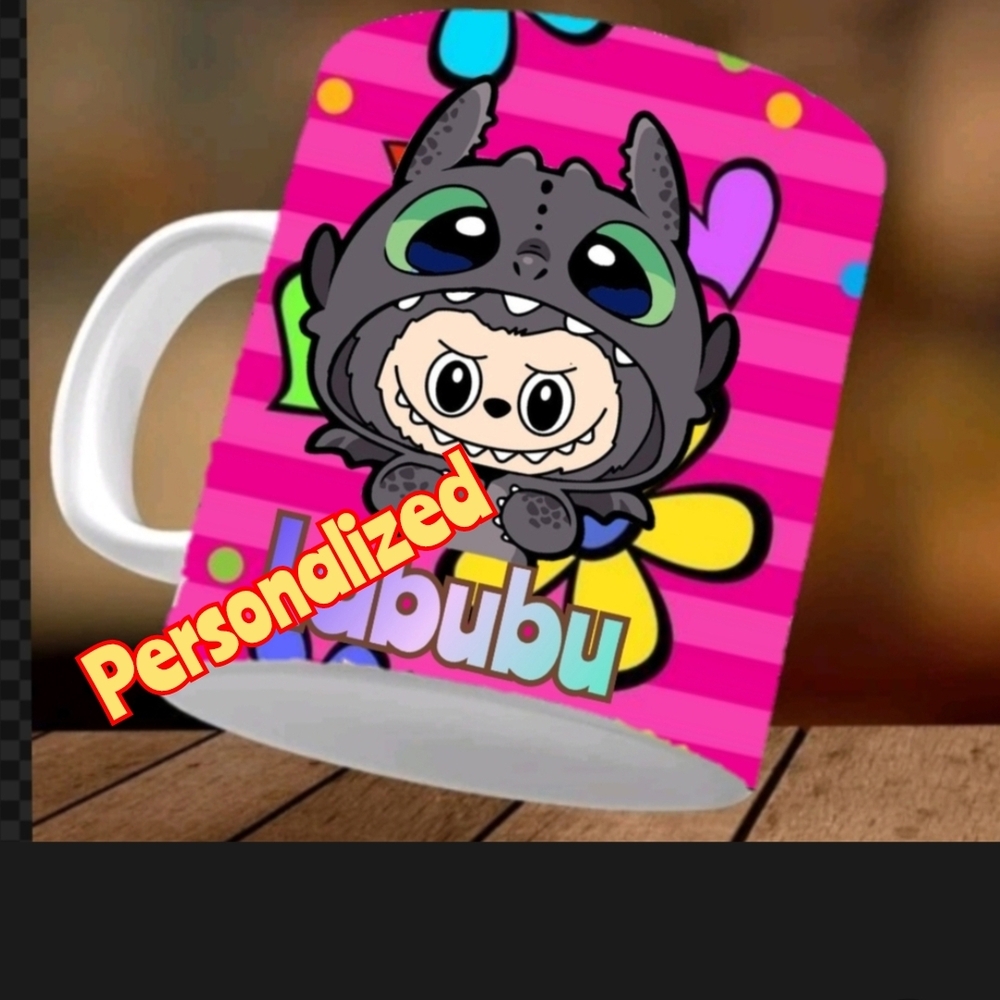 Labubu Monster Pink Cartoon Design Mug Cup Personalized